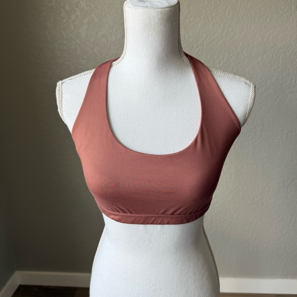 Victoria's Secret Scoop Neck Bralette in Dusty Rose Mauve Brown Sz M Lounge Gym - Picture 1 of 7